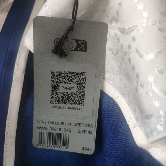 Zadig & Voltaire Italian Linen Blazer - Womens Size US 10 (French XL/42) - Picture 3 of 7